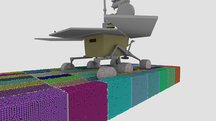 Two million rigid body rover simulation using MPI